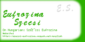 eufrozina szecsi business card